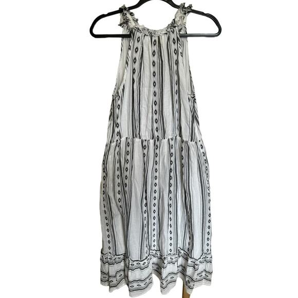 Roller Rabbit Odelle Dress Sleeveless Geometric Stripe Cotton Gray White Size XL - Picture 5 of 12